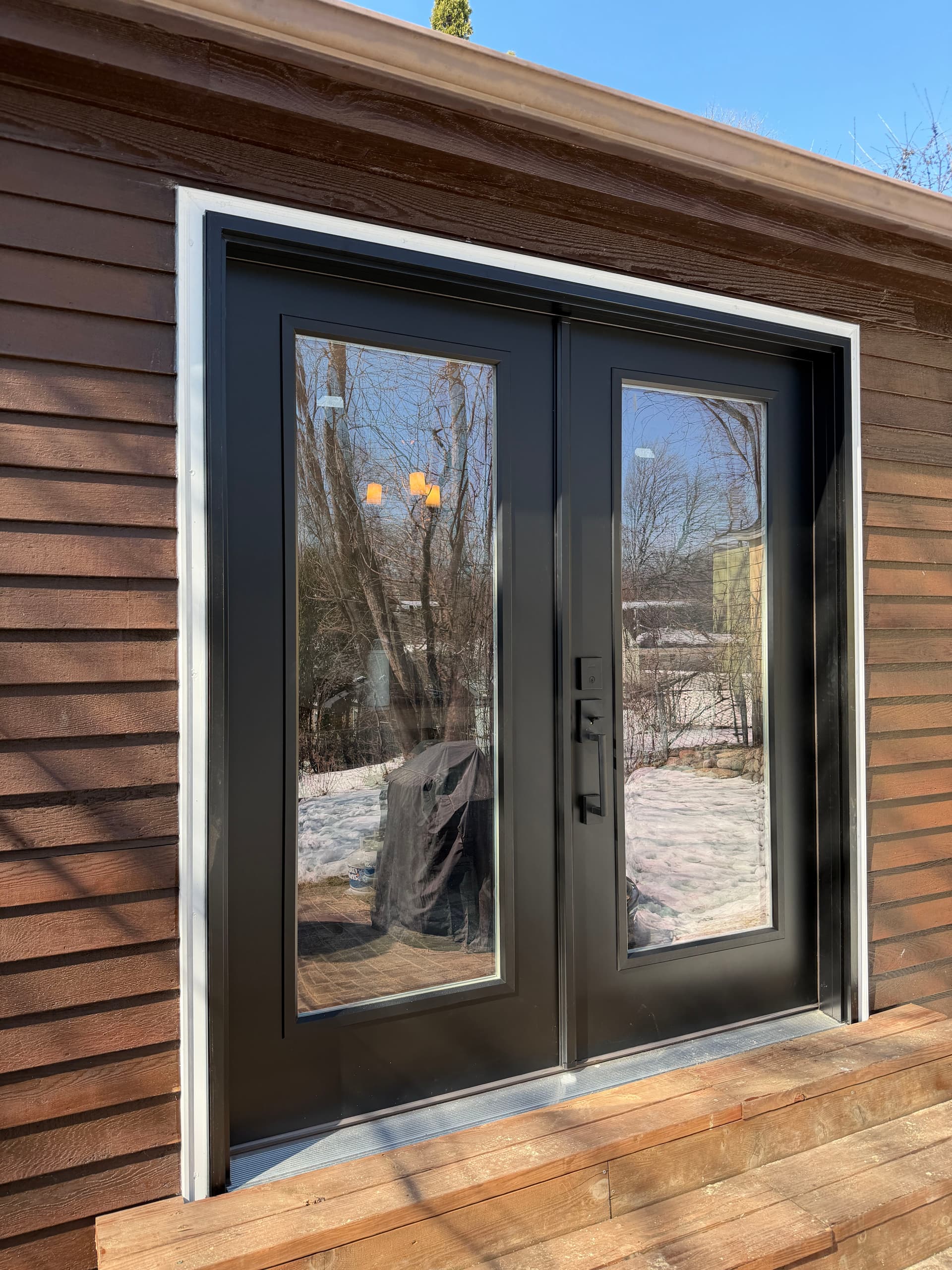 Stylish French Door Upgrade Replaces Old Sliding Glass Door