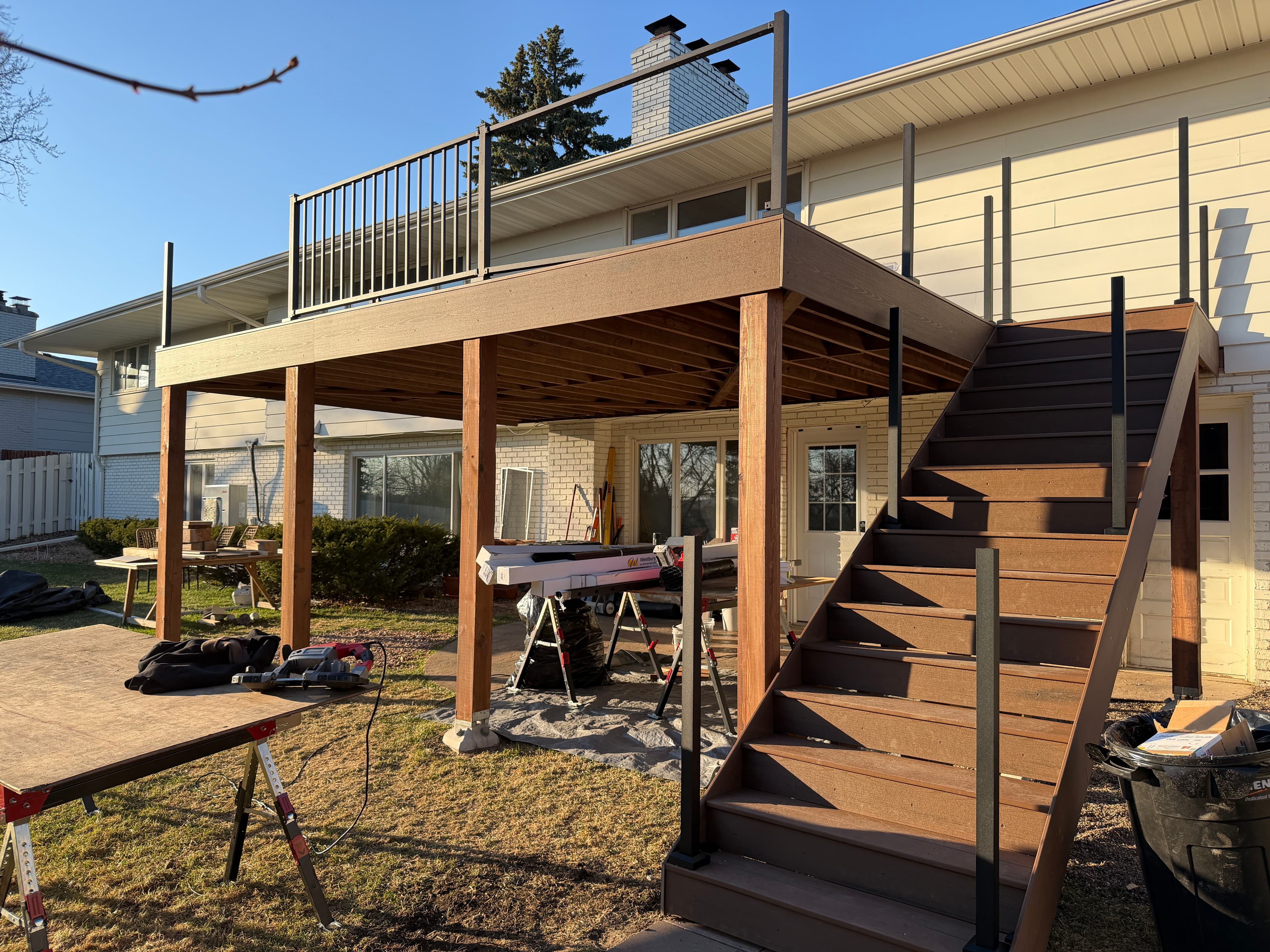 Project New Elevated Deck Build in Edina with Timber Tech and Westbury Railing image