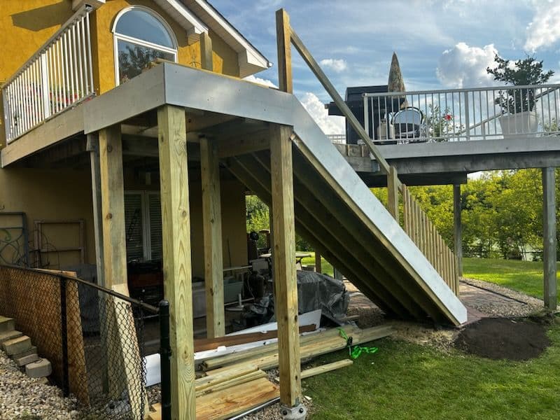 Project Chanhassen Deck Staircase Prepped for Painting image